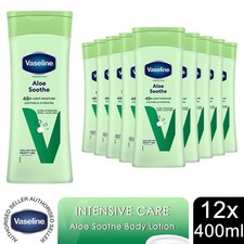 Vaseline Intensive Care Body Lotion Aloe Soothe 48H Light Moisture 400ml, 12 Pk