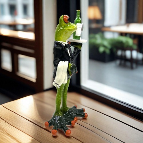 Waiter frog statue decorative - statue,