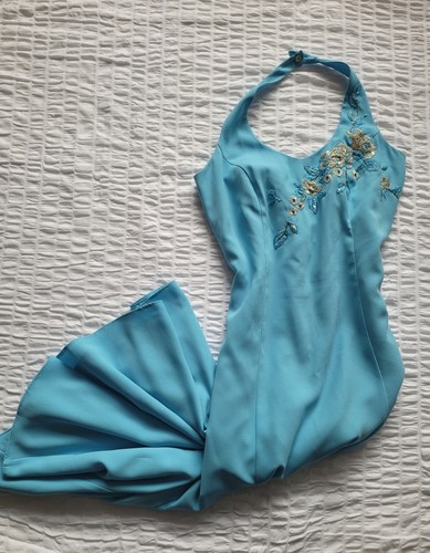 90s y2k blue halterneck - y2k,