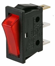Red Rocker Switch Illuminated