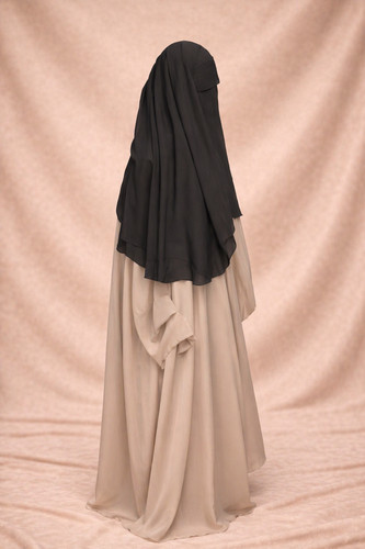 Two veil niqab cap 95cm - two,