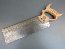 Vintage 12" brass backed tenon saw old tool by W Marples & Sons