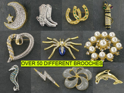 Gold silver brooches - silver, 53