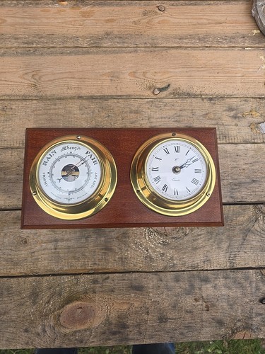 Vintage brass clock and - vintage,