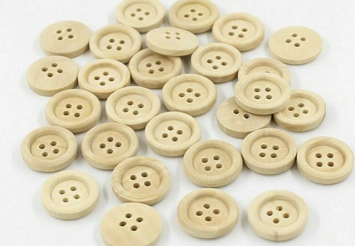 Natural wooden buttons - wooden,