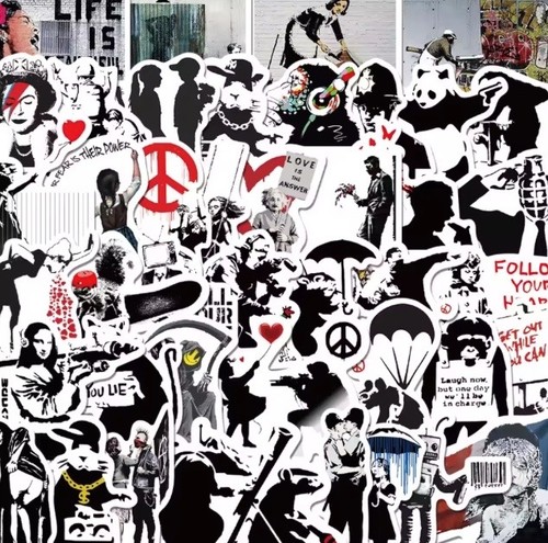 Banksy art graffiti - , stickers