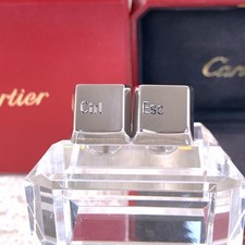 Cartier Ctrl & Esc Computer Keyboard Cufflinks 18K White Gold 16.6g with Case
