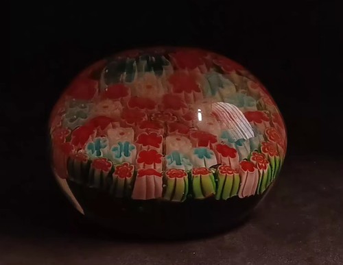 Millefiori glass paperweight - millefiori,