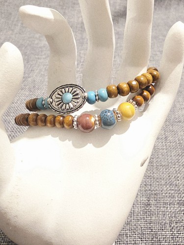 Boho beaded bracelet - boho, set