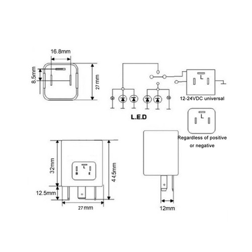 12v 24v led - flasher, cf15