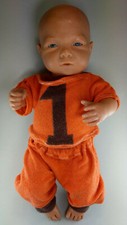 Vintage EFFE Baby Doll 50cm Male Creepy Doll Orange No.1 Prison Dress Italy