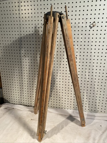Antique wooden survey tripod - antique,