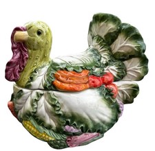 Majolica Style Turkey Tureen