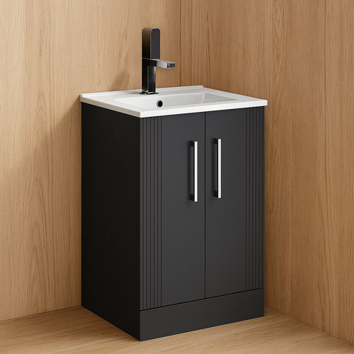 500mm soft black - black, fluted