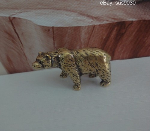 Solid brass bear figurine - bear,
