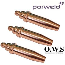 3 x Parweld 1/8" (3.2mm) ANM Oxy acetylene cutting burning nozzle gas axe tips