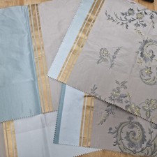 7 x Designers Guild EMMELINE F1595 DUCK EGG + GARRICK F1592 AQUA Silk Samples