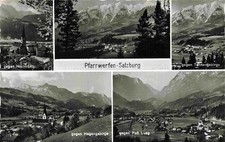 Pfarrwerfen Pinzgau AT with Hochkoenig panorama Tennengebirge Hagengebirge pass L