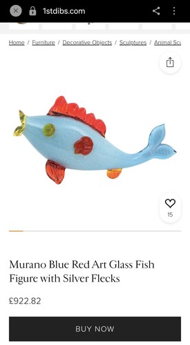 Murano blue red - , fish