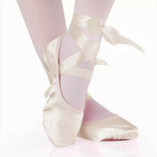 Satin Ballet Pointe Professional Yoga Gymnastic Shoes Ribbon Pink ALL Size UK