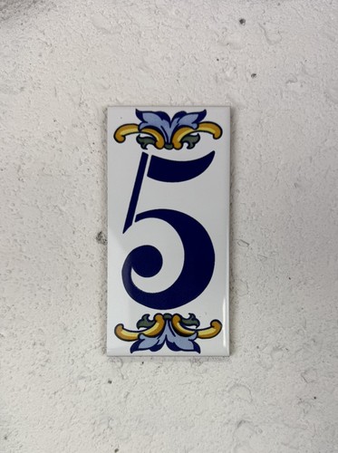 Vintage spanish ceramic number - vintage,