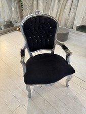 Ornate Louis Chair Black