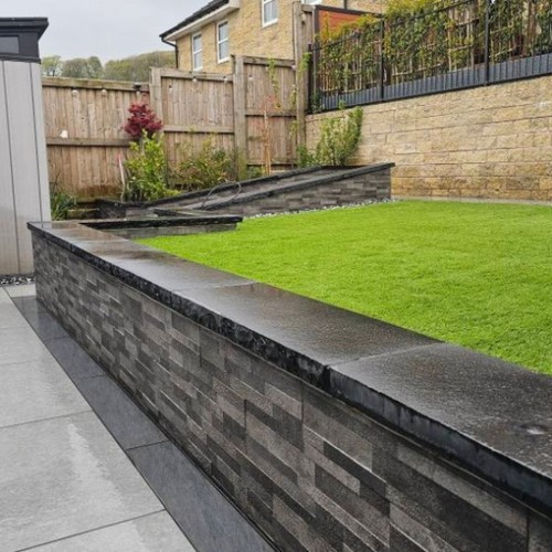 Black limestone coping stone - limestone,