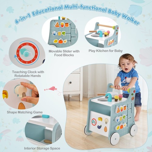Wooden baby walker - wooden,