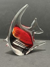 Modern Glass Fish Ornament Red