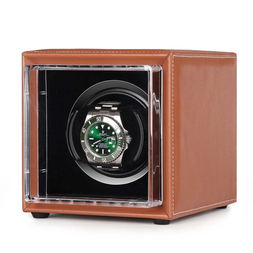 Single watch winder - single, brown