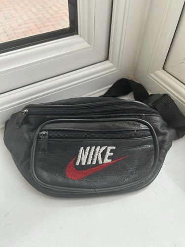 Vintage nike black leather bum - vintage,