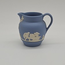 Vintage Miniature Wedgwood blue Jasperware Jug