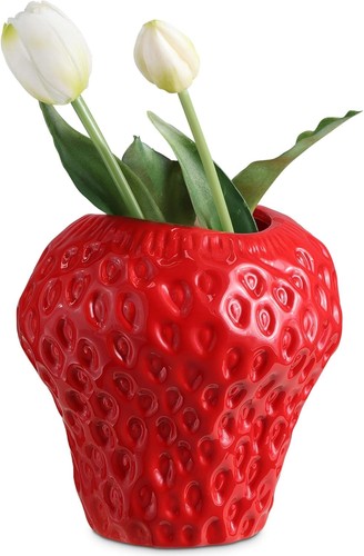 Cute strawberry flower vase - cute,