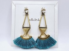 Stella & Dot Lotus Tassel Interchangeable Chandelier Earrings 