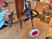Pet wheelchair for medium sized dog. Steel frame, sturdy, very adjustable 
