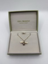 ALEX MONROE BABY BEE 22CT GOLD OVER STERLING SILVER BUMBLEBEE NECKLACE