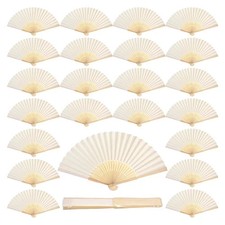60 Pcs White Paper Hand Fan