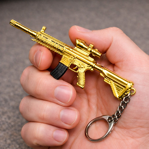 Miniature gun metal m16 gold - miniature,