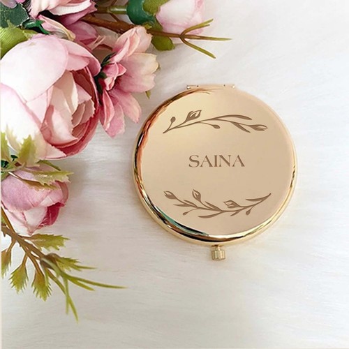 Personalised floral compact - personalised,