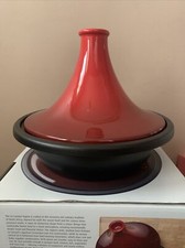 Le Creuset Cast Iron and Stoneware Tagine - 31cm  Cerise (New)