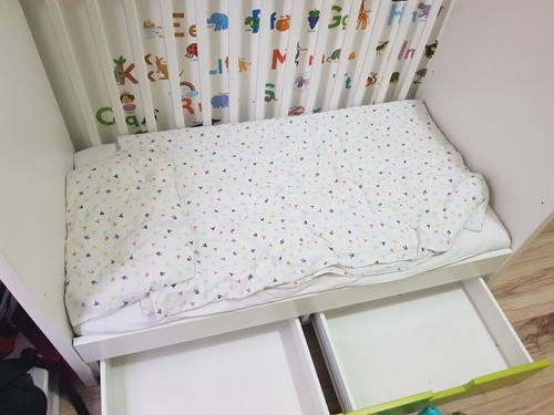 Ikea stuva cot with drawers - cot,