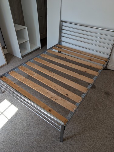 Metal wood double bed - double,