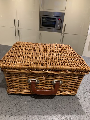Vintage wicker storage basket - vintage,