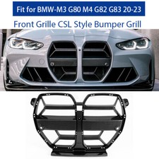 FOR BMW M3 G80 M4 G82 G83 2020- CSL STYLE FRONT BUMPER GRILL GRILLE CARBON LOOK