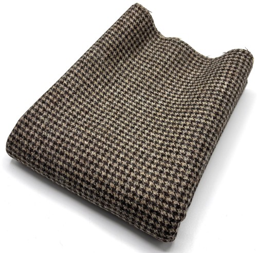 Brown dogtooth wool fabric - brown,