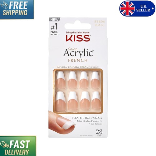 Luxury french acrylic nail set - french,