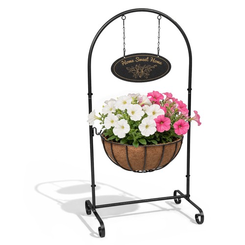 Welcome metal flower planter - welcome,
