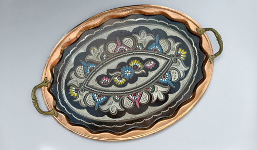 Floral serving tray - serving, turkish