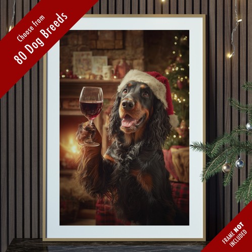 Funny dog christmas wall art - dog,