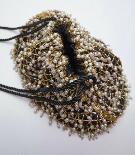 Zara black beaded embellished - zara,